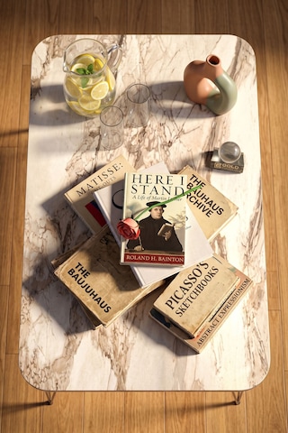 Bezos Gümüş Tel Orta Sehpa Efes Beyaz Ob