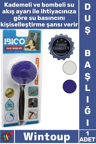 Duşbaşlığı Parlak Şık Banyo Batarya Uyumlu Ergonomik Kademeli Bombeli Krom Gövde 8 Cm Duş Başlığı Çok Renkli
