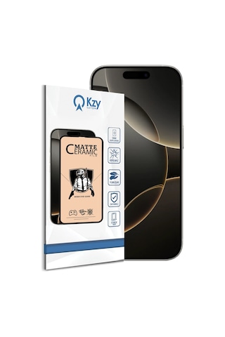 Apple Uyumlu iPhone 16 Pro İle Tam Kaplayan Mat Seramik Nano Esnek Ekran Koruyucu Cam