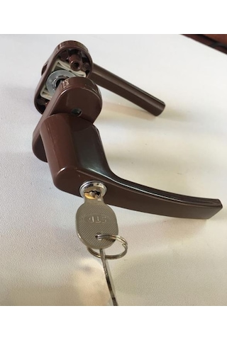 KAHVE Pvc Pimapen Kapı Pencere Kilitli Kol Alüminyum Kol