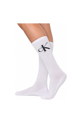 Calvin Klein Jeans Organik Cotton 2 Pack Sock White Pamuklu Patik Bilek Çorap 2 Li Pkt Beyaz