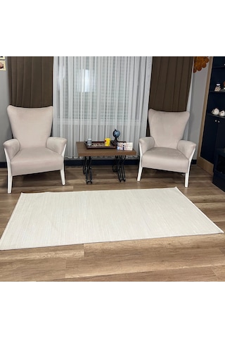 Hoom Rugs Nova 1123 Krem Mikrofiber Modern Dokuma Halı Krem