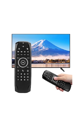 Ximistore9 Bluetooth 5.0 6-axis Jiroskoplu Işıklandırmalı Hava Fare, Akıllı Tv/android Kutusu İçin Kablosuz Kumanda, 10m Uzaklıkta Kullanıma Hazır Pil Dahil