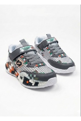 Nstil Günlük Unisex Çocuk Spor Ayakkabı Sneaker Cırtlı Rahat Hafif Konforlu Dayanıklı 02-03 Füme