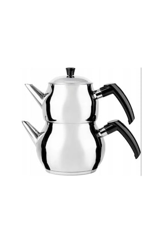 Akıllıelma-royal Song Elit Çaydanlık Takımı R217 Çelik Mini Boy Siyah Bakalit Kulp 2173 Inox