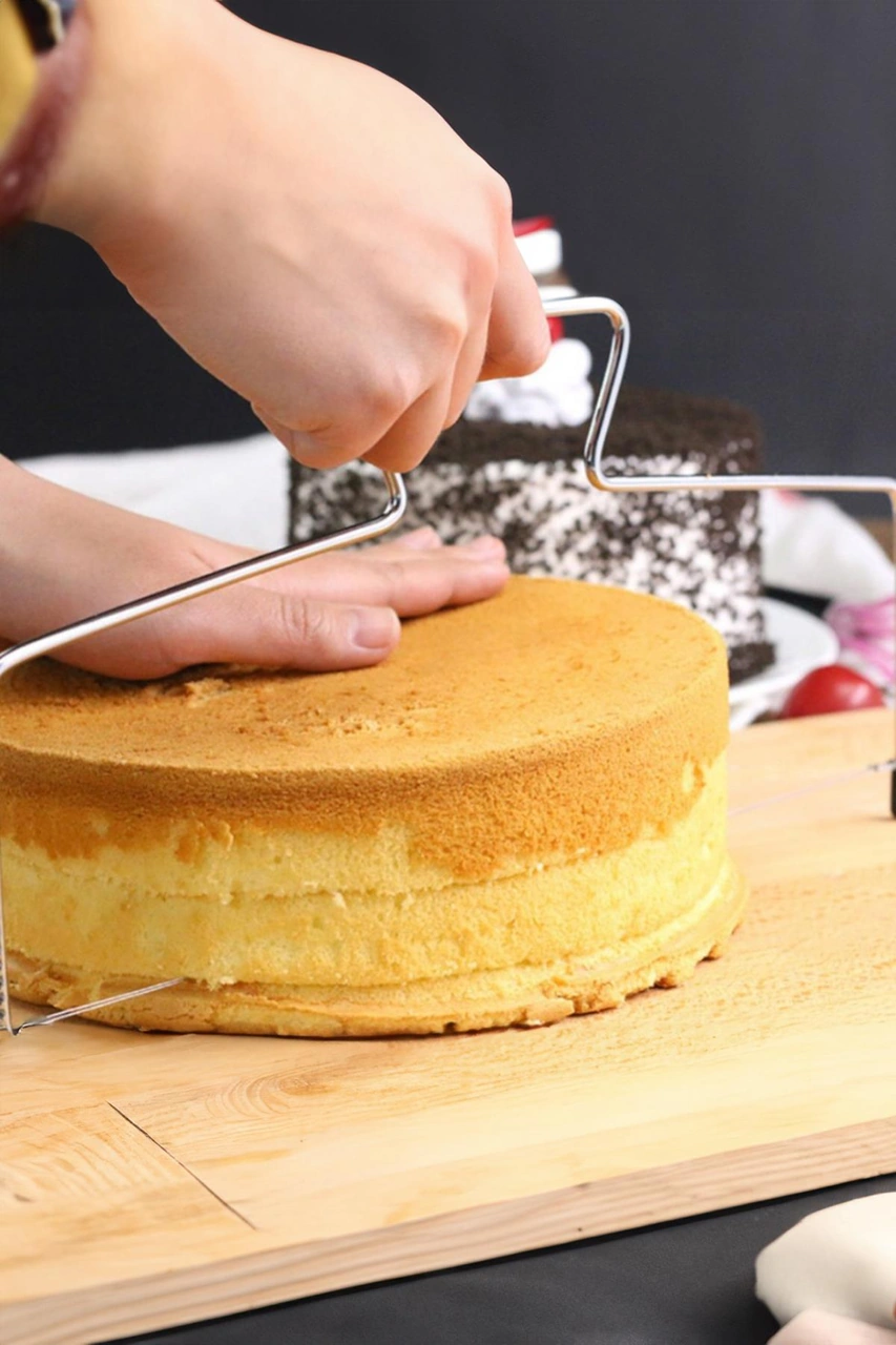 Metal Pasta Kesme Aparatı 30 Cm Kek Ekmek Katman Dilimleme Bıçağı Gri