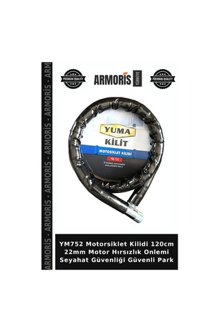 Ym752 Motorsiklet Kilidi 120cm 22mm Motor Hırsızlık Onlemi Seyahat Güvenliği Güvenli Park