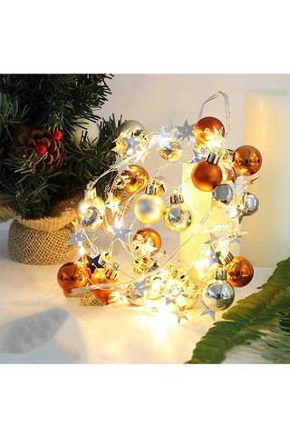 Maoyaya Pil İle Çalışan 2 Metre 20 Led Noel Süs Işığı - Sıcak Beyaz Renk Diğer