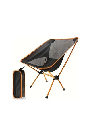Dashanshop Ergonomik Alüminyum Alaşımlı Katlanabilir Turuncu Kamp Sandalyesi Hafif Tasinabilir Ag Arka Destek Yuruyus Plaj Piknik 99 79kg Kapasite Turuncu