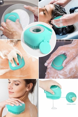 Şampuan Hazneli Silikon Peeling Duş Fırçası Masaj Karışık