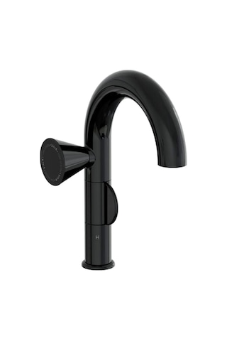 VitrA Liquid A4275539 Sol Kumandalı Lavabo Bataryası Parlak Siyah