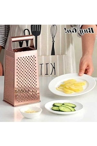 Createtech Patates, Meyve, Peyniri, Zencefil, Sebzeler İçin 4 Taraflı Paslanmaz Çelik Dilimleyici, Büyük Kutu Grateri Diğer