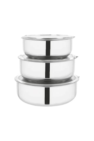 Arow Safe TR-1104 Çelik Saklama Kabı 3'lü Inox