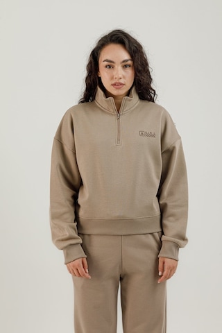 Airlife Bolder Fz.7 Yarım Fermuarlı Kadın Dik Yaka Sweatshirt Kahverengi
