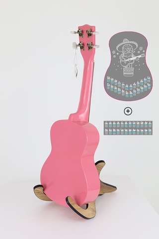 beyaz renk havana ukulele akor cetveli tablosu stickeri etiketi