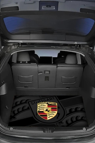 Dijital Baskı Dekoratif Porsche Desen Araba Bagaj Matı Yıkanabilir Bagaj Havuzu