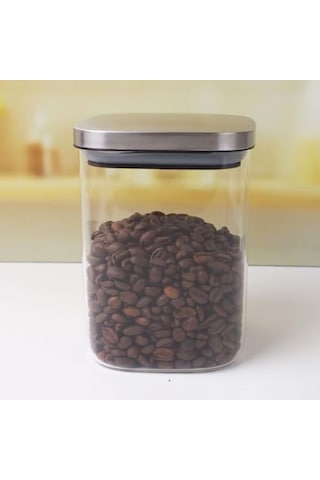 700ml Sızdırmaz Vakumlu Metal Kapaklı Borosilikat Cam Kavanoz Hava Geçirmez & Dayanıklı Gıda Saklama Kabı 10cm X 13cm 7009