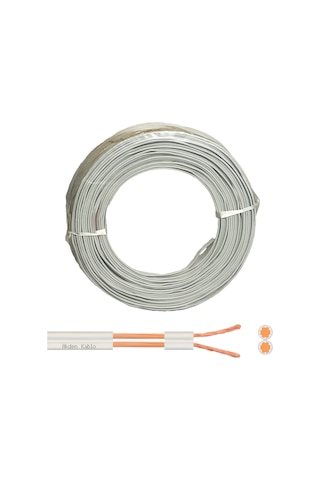 Elektrik Kablosu Kordon 2X0.75mm Beyaz 100Mt