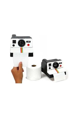 Novahub Kamera Şekilli Tuvalet Kağıdı Tutucusu - Ev Ve Ofis İçin Polaroid Stili Kağıt Mendil Kutusu Diğer