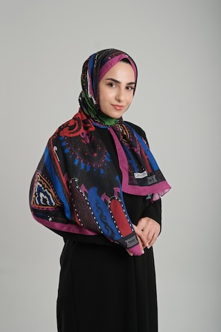 Giverny Şarabi Desenli Şal Kesik Elyaf Pamuksu Etnik Dijital Baskılı 202124 08 Şarabi
