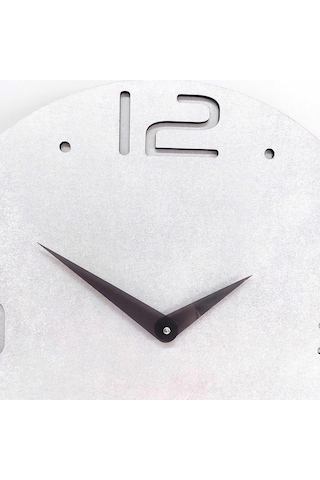 Cajuart Büyük Modern Ahşap Gri Tasarım Ev Ofis Duvar Saati Bej