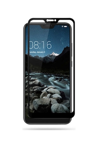 Xiaomi Mi 8 Lite Zore Kenarları Kırılmaya Dayanıklı Cam Ekran Koruyucu
