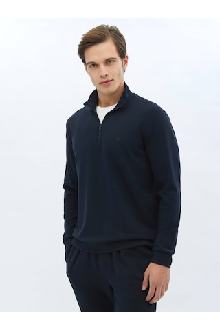 Kip Lacivert Dik Yaka Sweatshırt 631436 Lacivert