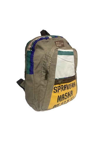Old Cotton Cargo Kaliteli Renkli Vintage Salaş Disayn Günlük Sırt Gezi Okul Seyahat Çantası 28 Cm X 37 Cm Gri