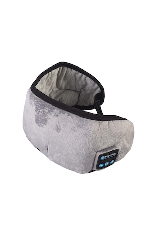 Konesam Gri Bluetooth 5.0 Uyku Göz Maskesi, 3d Ses Stereo Hoparlörlü, Akıllı Müzik/arama Fonksiyonu, Nefes Alıcı Kumaş, Tamamen Gölgelendirici