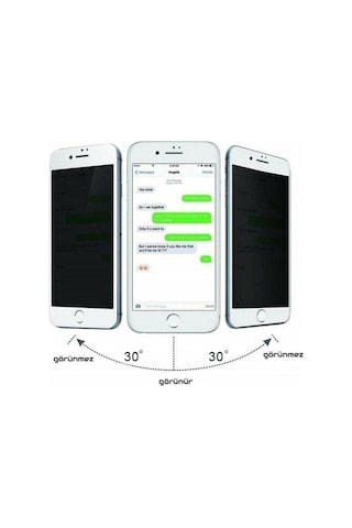 Apple İphone 6s Mat Hayalet Ekran Gizli Privacy Tam Kaplayan Kırılmaz Cam Seramik Ekran Koruyucu Beyaz