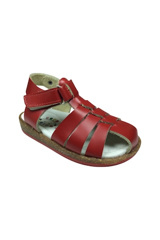 Ortopedikal 1001 Bebe Unisex Çocuk Sandalet Cırtlı Deri Kırmızı
