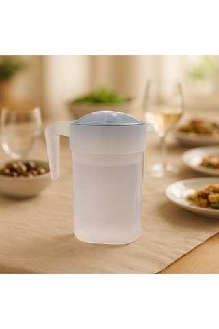 Plastik Oval Sürahi Kapaklı Su Sürahisi 2l Renkli Kapaklı 1 Adet