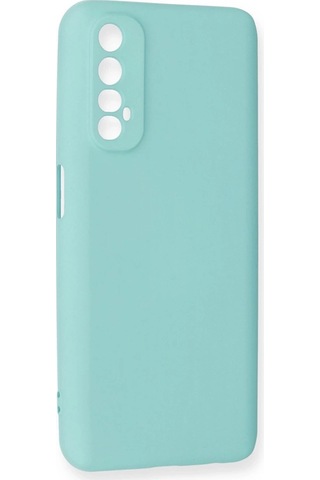 Realme 7 Kılıf Nano İçi Kadife Silikon - Turkuaz Düz Renkli