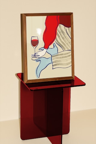 Wine Women Temalı Dekoratif Poster Tablo Ahşap Çerçeveli