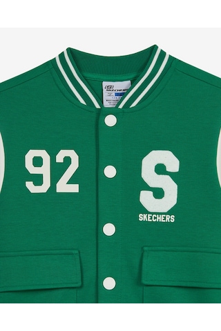 Skechers Comfort Knıt College Bomber Jacket Büyük Erkek Çocuk Haki Mont Sk2620136-1027