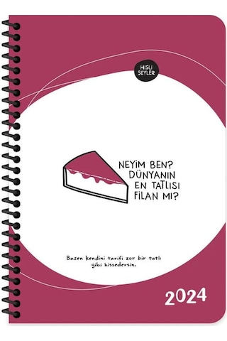 Hisli Şeyler 13 Cm X 19,5 Cm 72 Yaprak 2024 Haftalık Ajanda - Dünyanın En Tatlısı Karışık