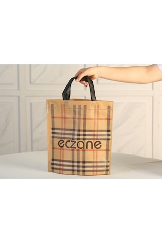 Eczane Bez Çanta Körüklü Kahve Ekose 50'li 33 x 6 x 30 CM