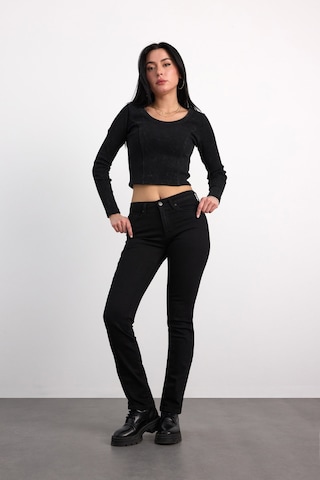 22985-73599 Kadın Straıght Fit Hıgh Rıse Denim Pantolon 22985-73599 Black Black
