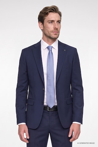 AC&Co / Altınyıldız Classics Erkek Lacivert Slim Fit Dar Kesim Mono Yaka Takım Elbise Lacivert