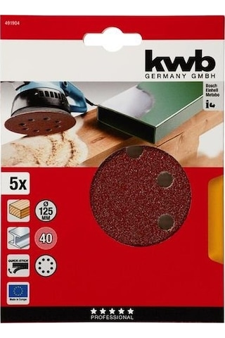 Kwb Daire Zımpara 125 Mm 40 Kum 5li 49491904