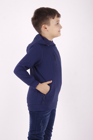 Toontoy Erkek Çocuk Cepli Fermuarlı Asimetrik Kesim Hırka Lacivert