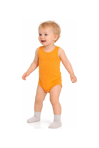 Civil Baby 3'lü Karışık Renk 3-36 Ay Çıtçıtlı Badi - Turuncu