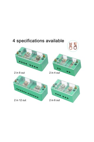 Hombey 60a 600v Ev Tipi Taşınabilir Kabloları Hızlı Bağlayan 2 Giriş 12 Çıkışlı Bakır Uçlu İzolasyonlu Dağıtım Kutusu