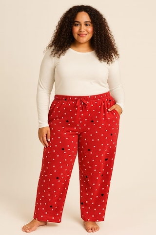 Kadın Büyük Beden 401 Cepli Polar Tek Alt Kırmızı Kırmızı