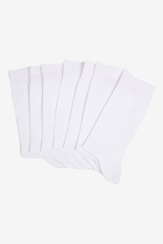 AC&Co / Altınyıldız Classics Erkek Beyaz Pamuklu 7'li Paket Esnek Soket Çorap