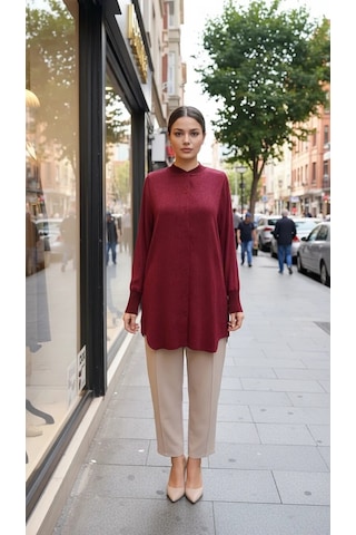 Invee İnvee Modal Kumaş Tunik 7254 Bordo