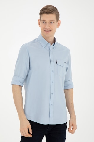 U.s. Polo Assn. Erkek Açık Mavi Gömlek Desenli 50283364-vr003 Mavi