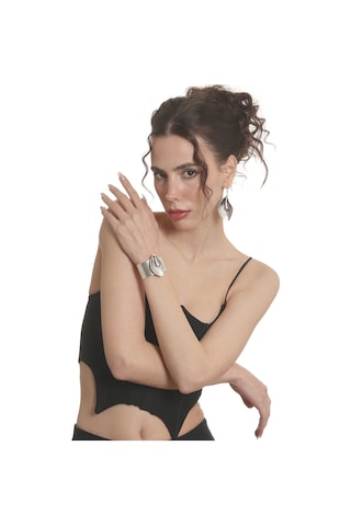 Labalaba Kadın Antik Gümüş Kaplama Antoryum Çiçeği Sallantılı Model Küpe &bileklik Set Gümüş