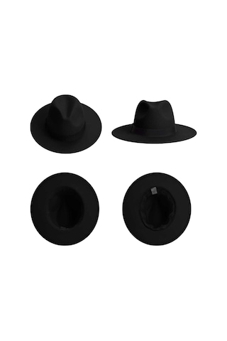 Tezzgelsin Unisex Siyah Fötr Şapka Siyah