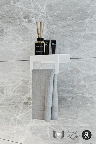 Beyaz Metal Duvara Monte Havluluk - Şık Ve Dayanıklı Banyo&mutfak Beyaz